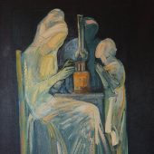 Painting titled La Lampe by Paul Guiragossian