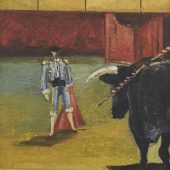 Painting of a bull fighter by Adham Wanly