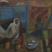 Painting of family by Saadi al Kaabi